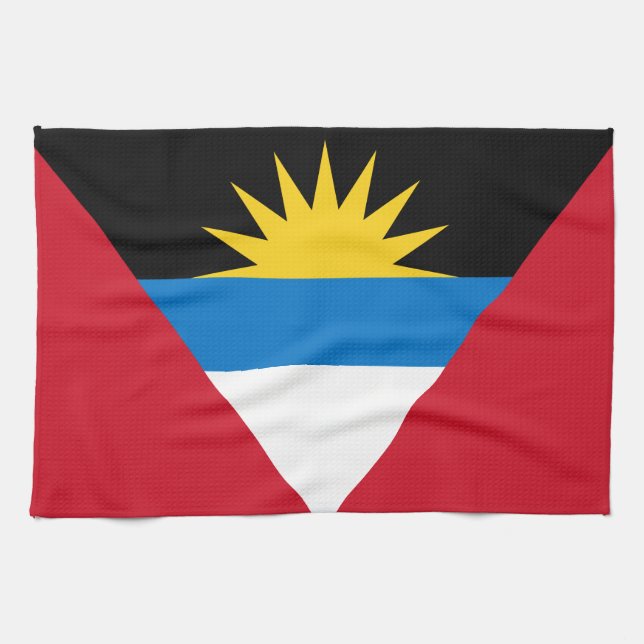 Patriotische Flagge Antigua und Barbuda Geschirrtuch (Horizontal)