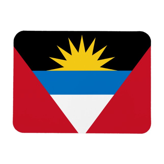 Patriotische Flagge Antigua und Barbuda Magnet (Horizontal)