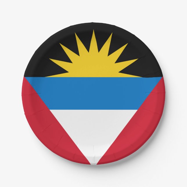 Patriotische Flagge Antigua und Barbuda Pappteller (Vorderseite)