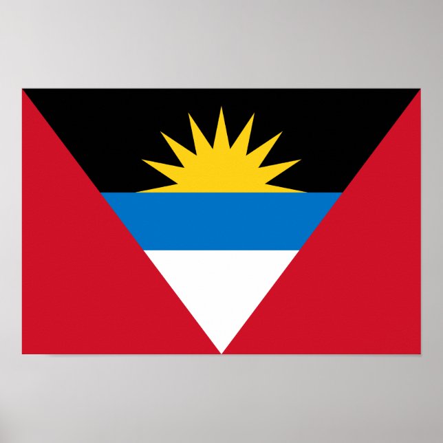 Patriotische Flagge Antigua und Barbuda Poster (Vorne)