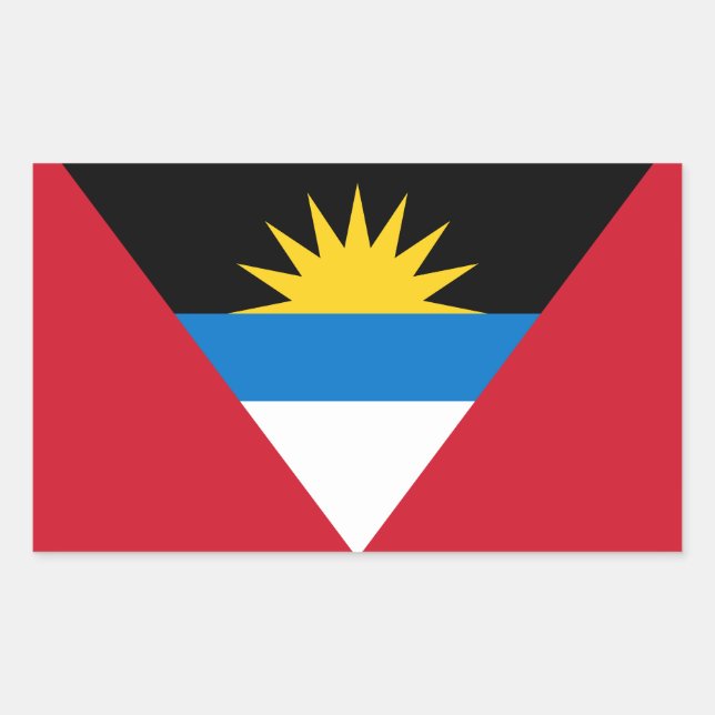 Patriotische Flagge Antigua und Barbuda Rechteckiger Aufkleber (Vorderseite)