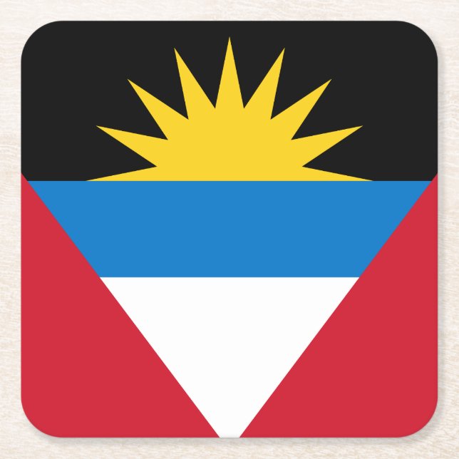 Patriotische Flagge Antigua und Barbuda Rechteckiger Pappuntersetzer (Vorderseite)