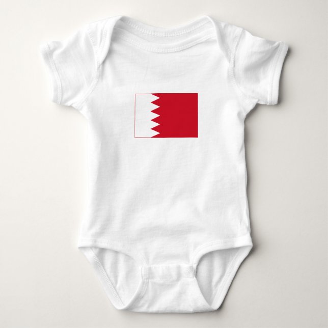 Patriotische Flagge Bahrain Baby Bodysuit Baby Strampler (Vorderseite)