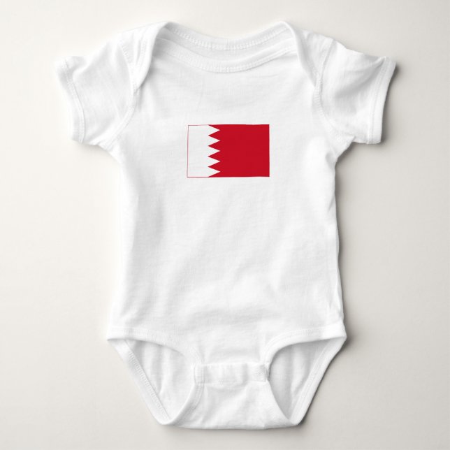 Patriotische Flagge Bahrain Baby Bodysuit Strampler (Vorderseite)