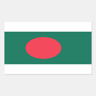 Patriotische Flagge Bangladeschs Rechteckiger Aufkleber