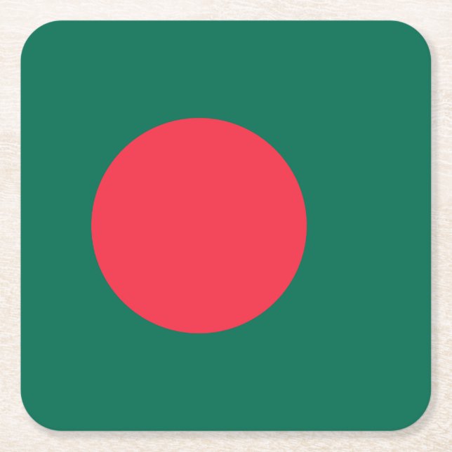 Patriotische Flagge Bangladeschs Rechteckiger Pappuntersetzer (Vorderseite)