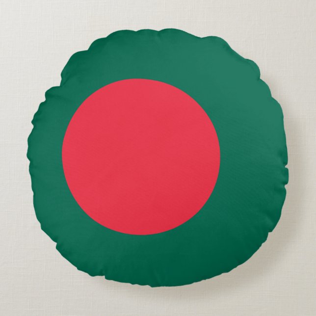 Patriotische Flagge Bangladeschs Rundkissen Rundes Kissen (Vorderseite)