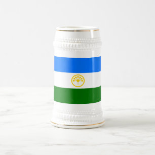 Patriotische Flagge Baschkortostans Bierglas