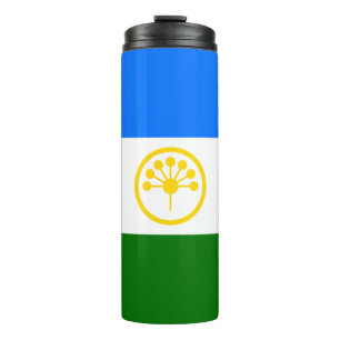 Patriotische Flagge Baschkortostans Thermosbecher