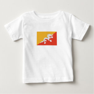 Patriotische Flagge Bhutans Baby T-shirt