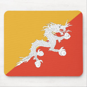 Patriotische Flagge Bhutans Mousepad