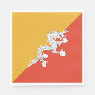 Patriotische Flagge Bhutans Serviette