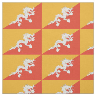 Patriotische Flagge Bhutans Stoff