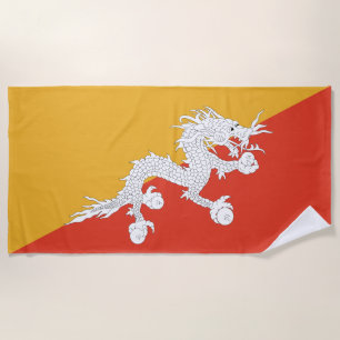 Patriotische Flagge Bhutans Strandtuch