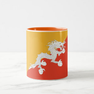 Patriotische Flagge Bhutans Zweifarbige Tasse