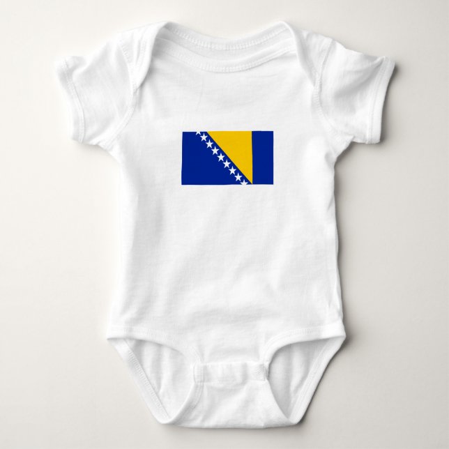 Patriotische Flagge Bosnien-Herzegowina Baby Strampler (Vorderseite)