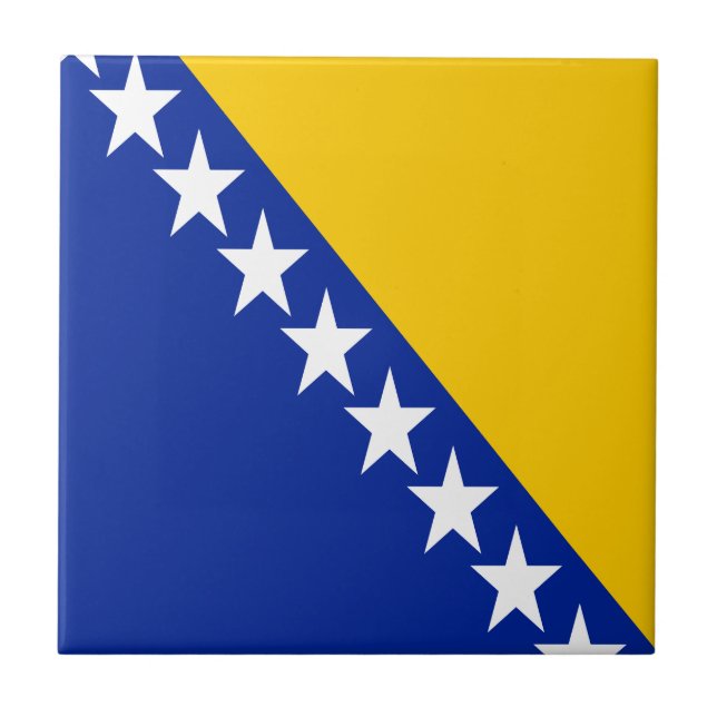 Patriotische Flagge Bosnien-Herzegowina Fliese (Vorderseite)
