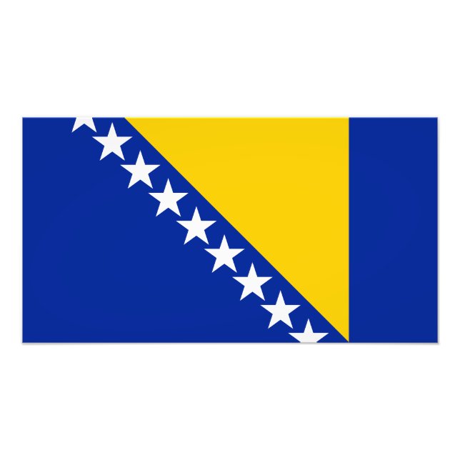 Patriotische Flagge Bosnien-Herzegowina Fotodruck (Vorne)
