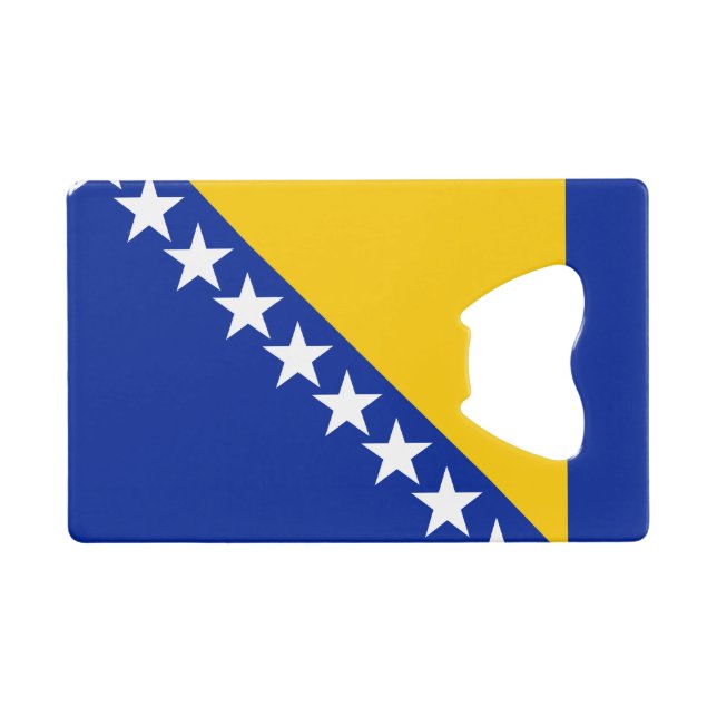 Patriotische Flagge Bosnien-Herzegowina Geldbeutel Flaschenöffner (Vorderseite (Horizontal))