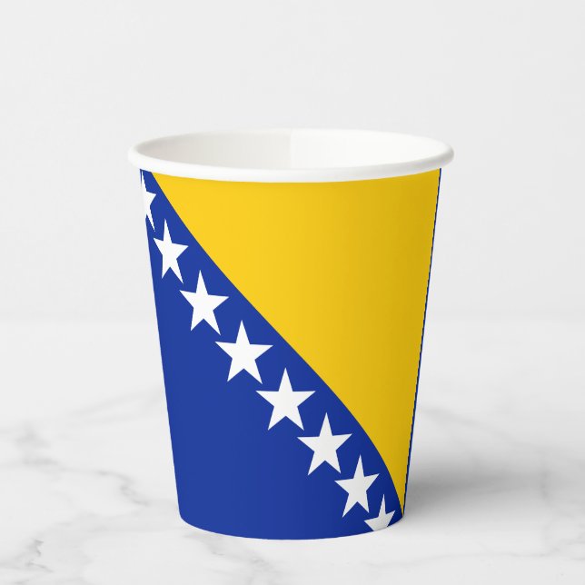 Patriotische Flagge Bosnien-Herzegowina Pappbecher (Links)