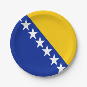 Patriotische Flagge Bosnien-Herzegowina Pappteller