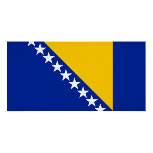 Patriotische Flagge Bosnien-Herzegowina Poster
