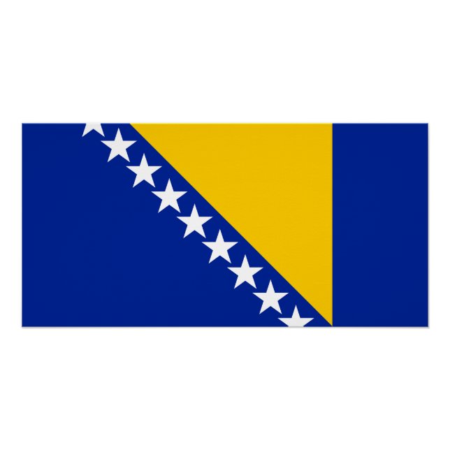 Patriotische Flagge Bosnien-Herzegowina Poster (Vorderseite)