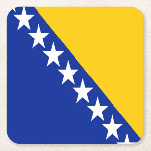 Patriotische Flagge Bosnien-Herzegowina Rechteckiger Pappuntersetzer