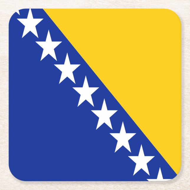 Patriotische Flagge Bosnien-Herzegowina Rechteckiger Pappuntersetzer (Vorderseite)