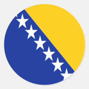 Patriotische Flagge Bosnien-Herzegowina Runder Aufkleber
