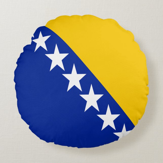 Patriotische Flagge Bosnien-Herzegowina Rundes Kissen (Vorderseite)