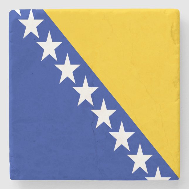 Patriotische Flagge Bosnien-Herzegowina Steinuntersetzer (Vorderseite)