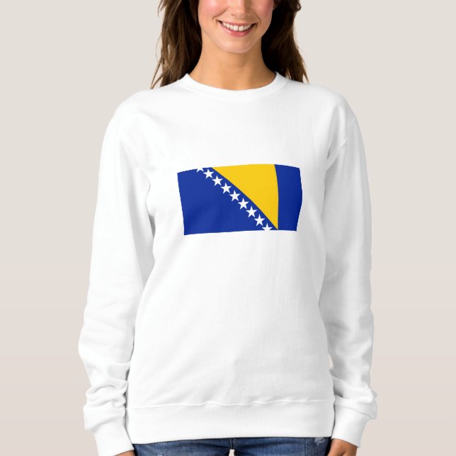 Patriotische Flagge Bosnien-Herzegowina Sweatshirt (Vorderseite)