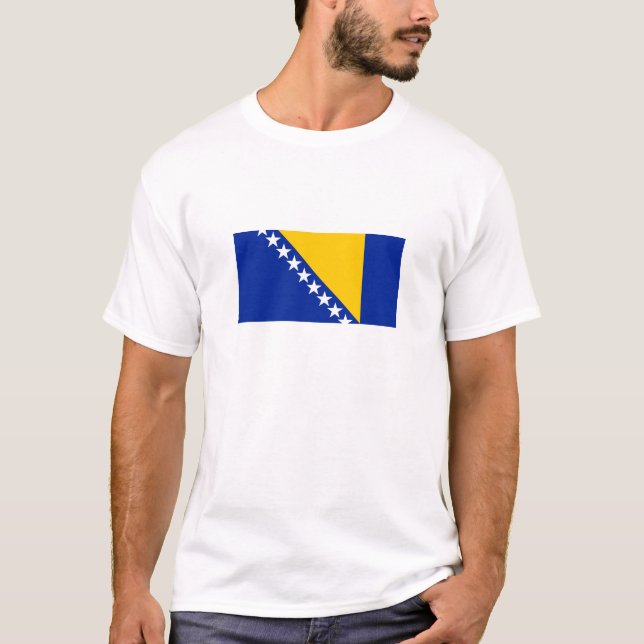 Patriotische Flagge Bosnien-Herzegowina T-Shirt (Vorderseite)