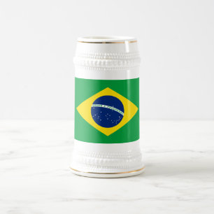 Patriotische Flagge Brasilien Bierglas