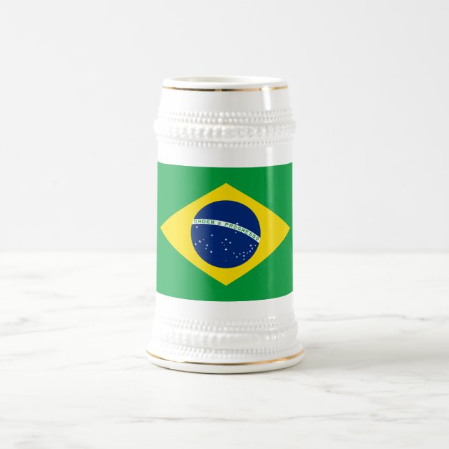Patriotische Flagge Brasilien Bierglas (Mittel)