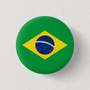 Patriotische Flagge Brasilien Button
