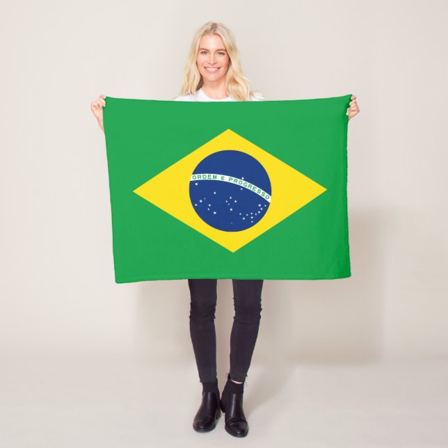 Patriotische Flagge Brasilien Fleecedecke (Beispiel)