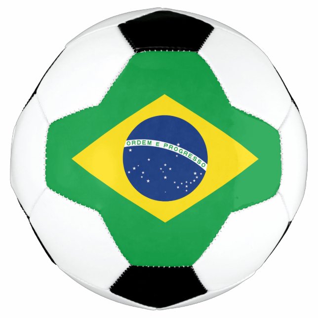 Patriotische Flagge Brasilien Fußball (Vorderseite)