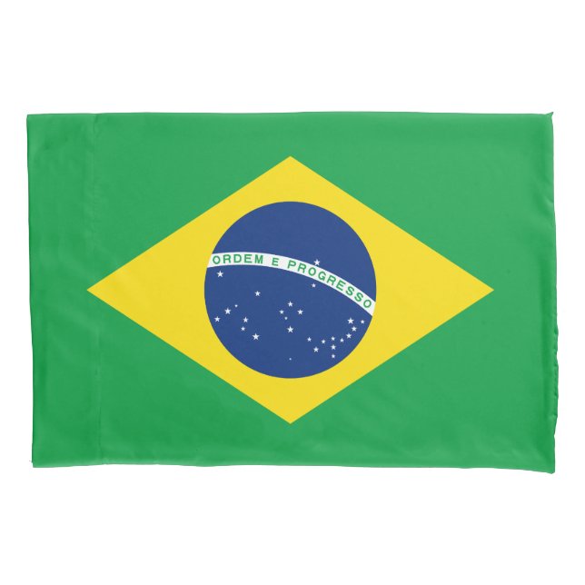Patriotische Flagge Brasilien Kissenbezug (Vorderseite)