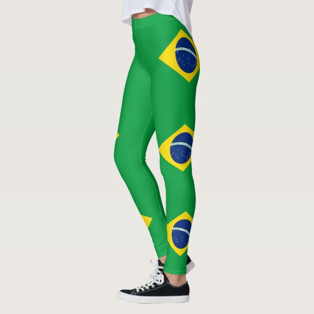 Patriotische Flagge Brasilien Leggings (Links)