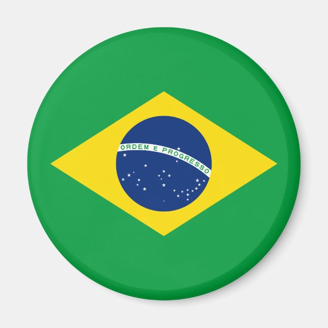 Patriotische Flagge Brasilien Magnet (Vorne)