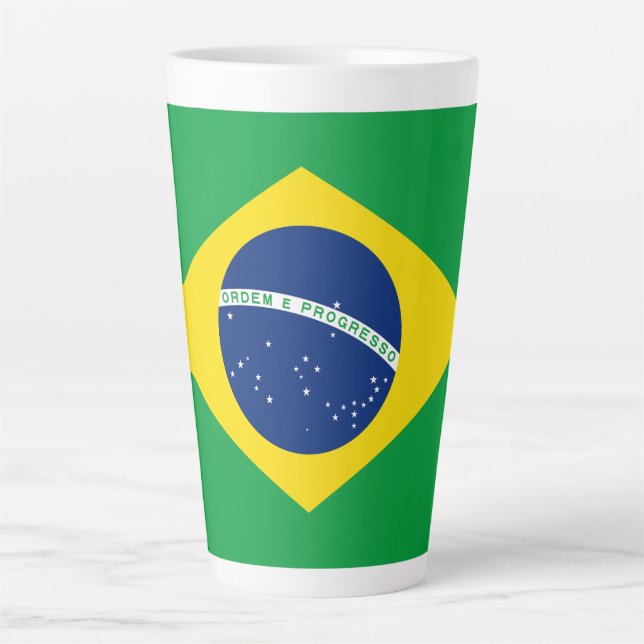Patriotische Flagge Brasilien Milchtasse (Vorderseite)