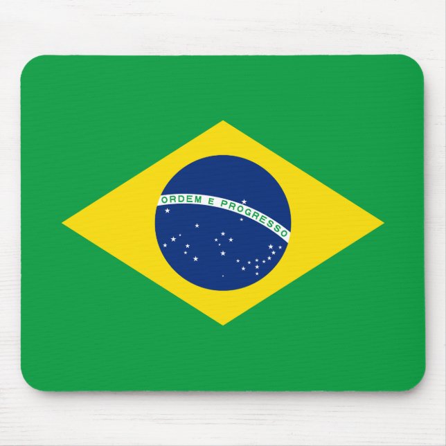 Patriotische Flagge Brasilien Mousepad (Vorne)