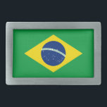 Patriotische Flagge Brasilien Rechteckige Gürtelschnalle<br><div class="desc">Die Nationalflagge Brasiliens.</div>