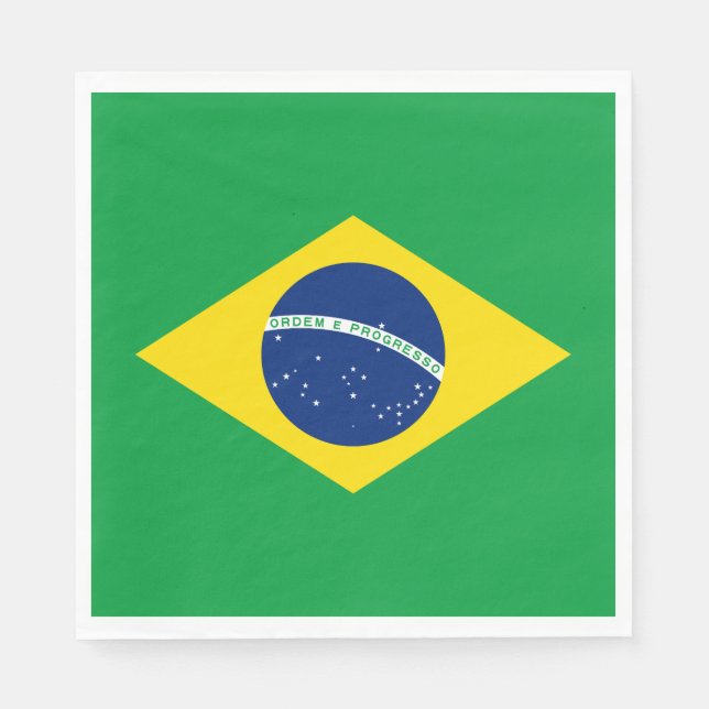 Patriotische Flagge Brasilien Serviette (Vorderseite)