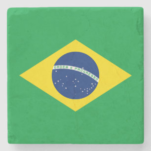 Patriotische Flagge Brasilien Steinuntersetzer
