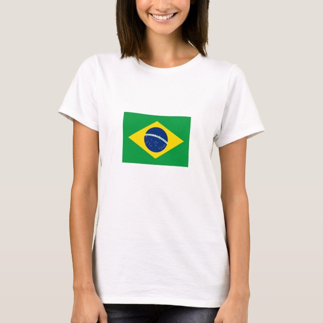 Patriotische Flagge Brasilien T-Shirt (Vorderseite)