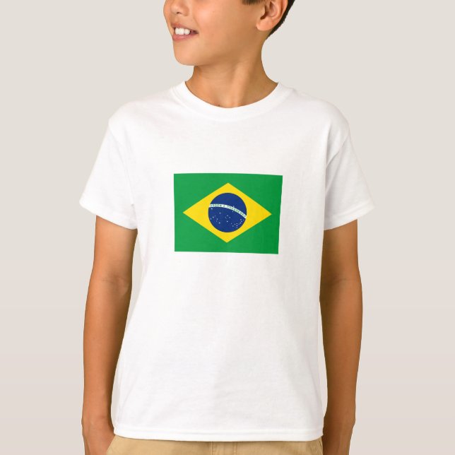 Patriotische Flagge Brasilien T-Shirt (Vorderseite)