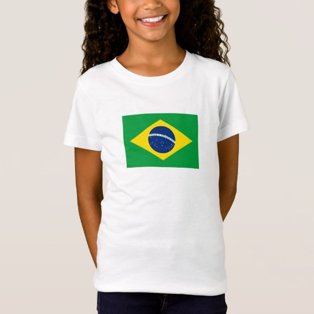 Patriotische Flagge Brasilien T-Shirt (Vorderseite)